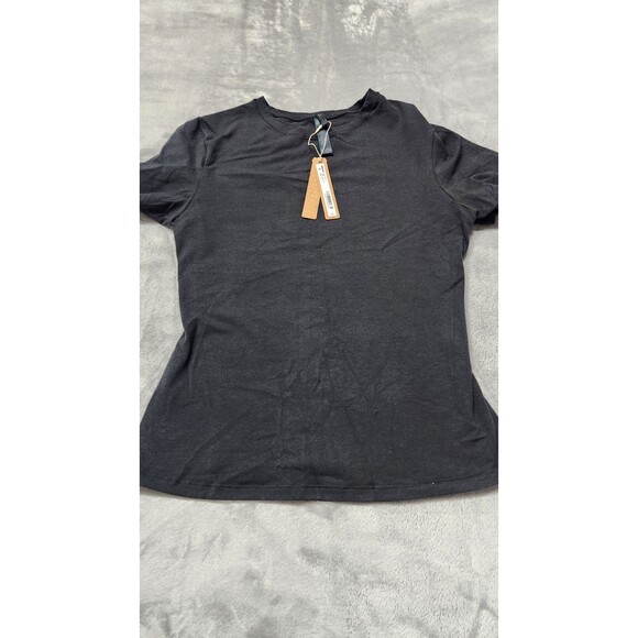 Skims Tops - NWT SKIMS Medium Soot Black Cotton Jersey T-Shirt AP-TSH-0638
